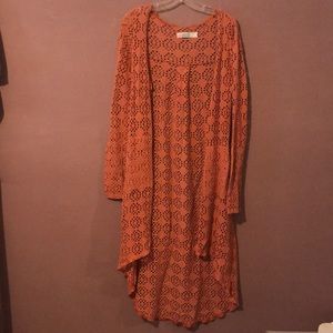 Free People Mesh High-Low cardigan